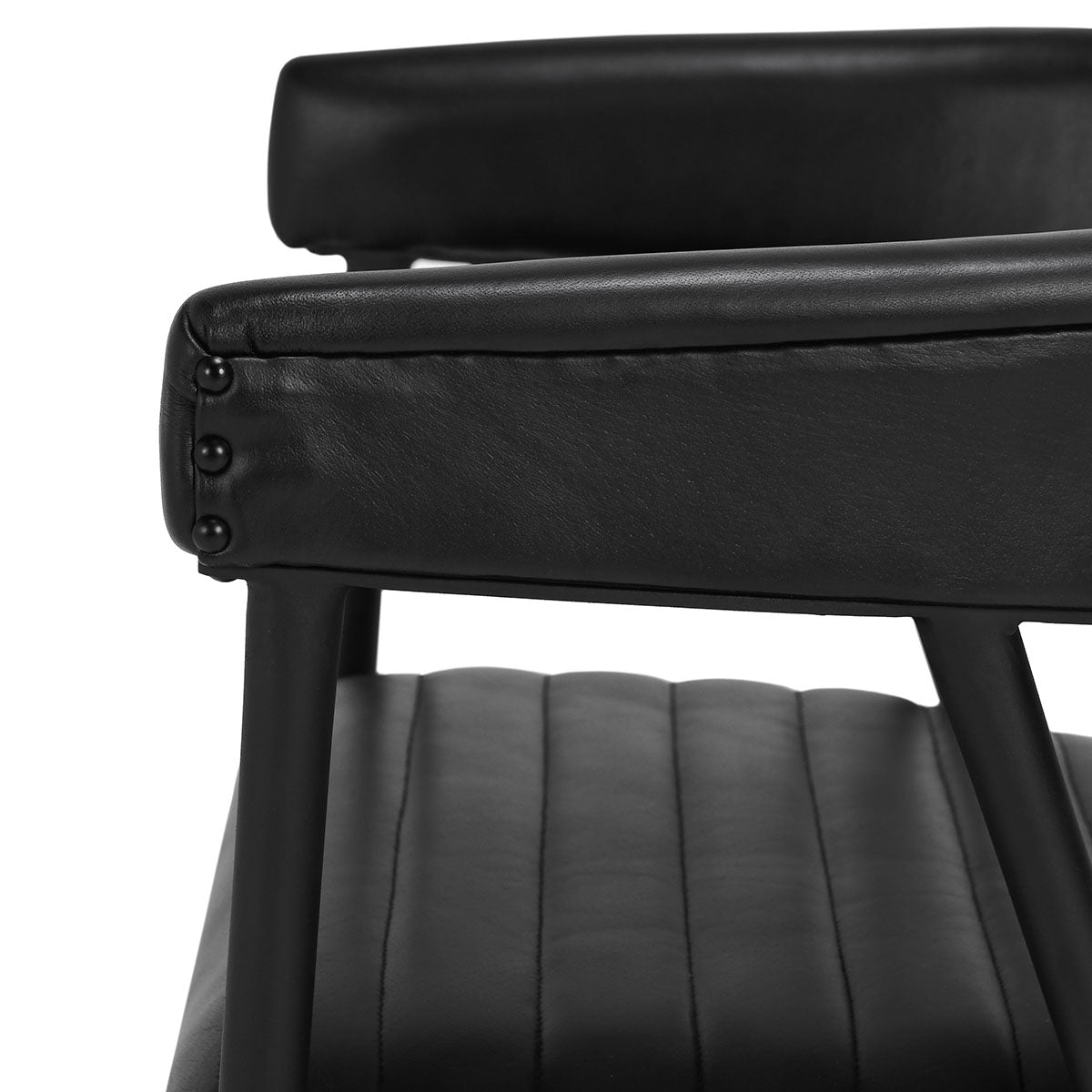 Preston Black Leather Dining Chair - Ornate Home