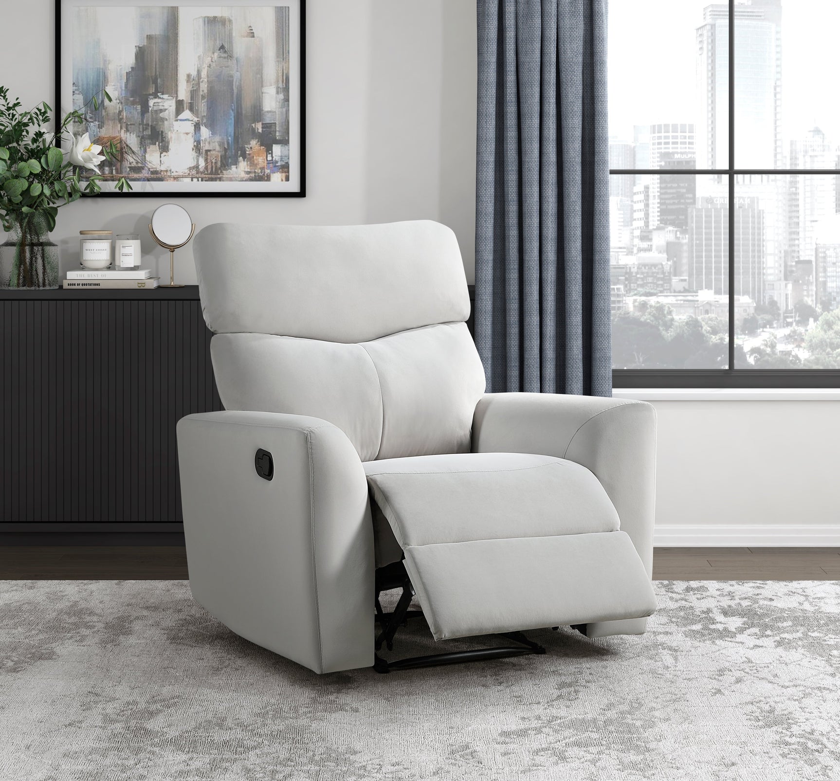 Preston Gray Reclining Chair - Ornate Home