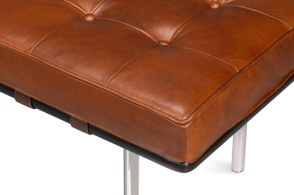 Prince Albert Brown Bench Leather - Ornate Home
