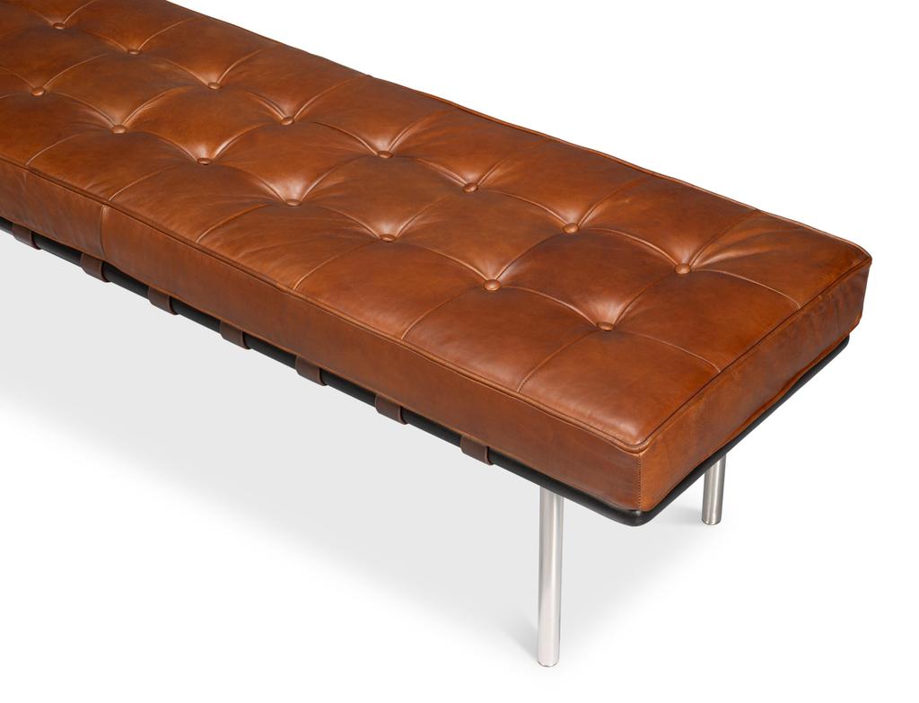 Prince Albert Brown Bench Leather - Ornate Home
