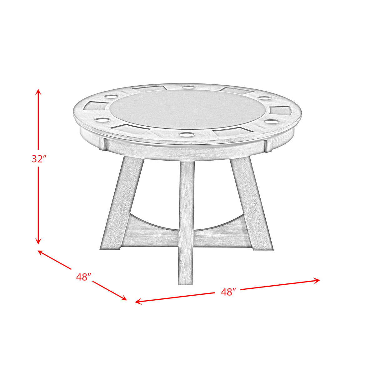 Prince Gray Round Game Table
