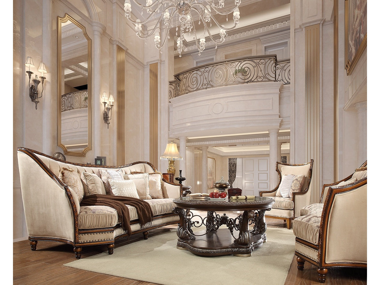 Priscilla Dark Oak 3pc Living Room Set / HD-823 - Ornate Home