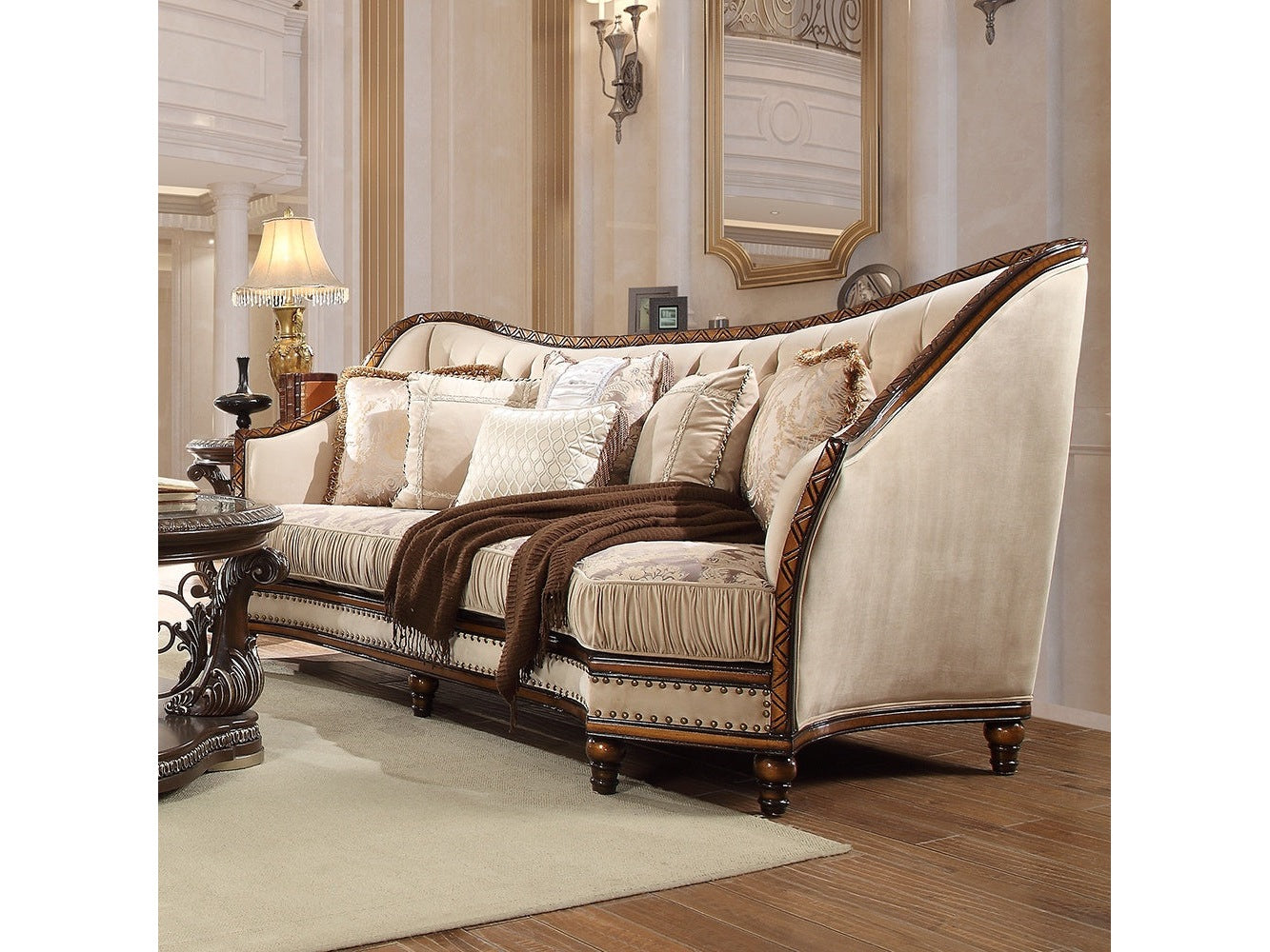 Priscilla Dark Oak Sofa / HD-823 - Ornate Home