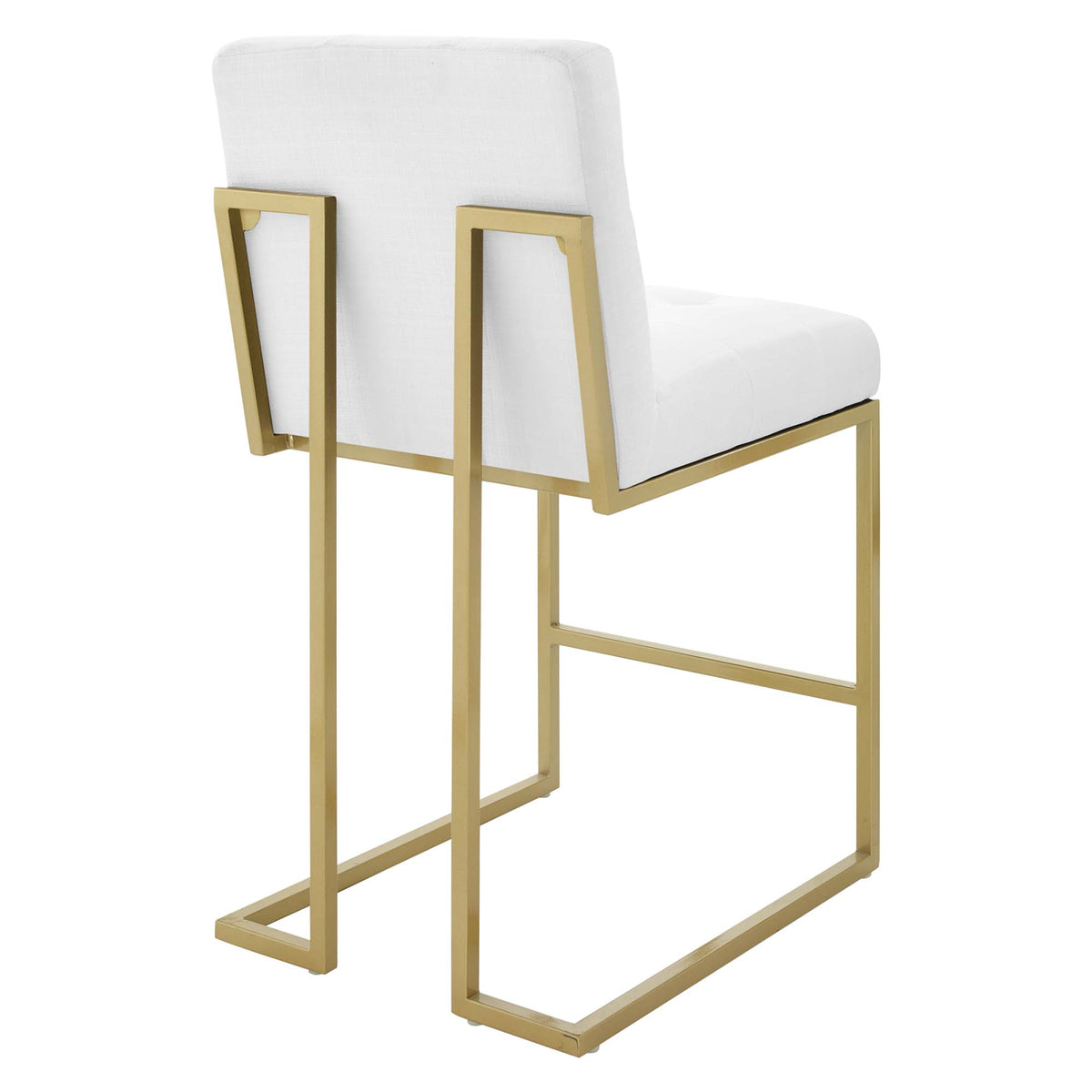 Privy Gold/White Gold Stainless Steel Upholstered Fabric Counter Stool - Ornate Home