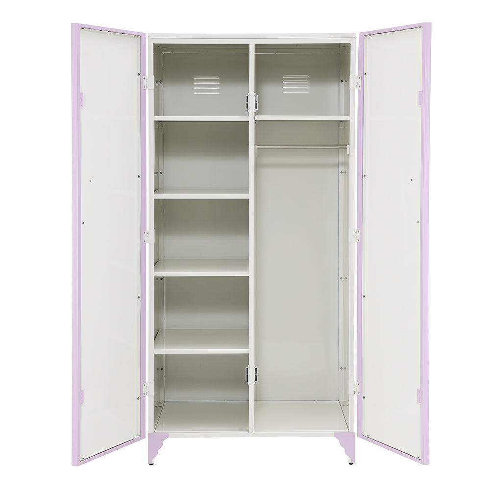 Priya II White & Light Purple Armoire - Ornate Home