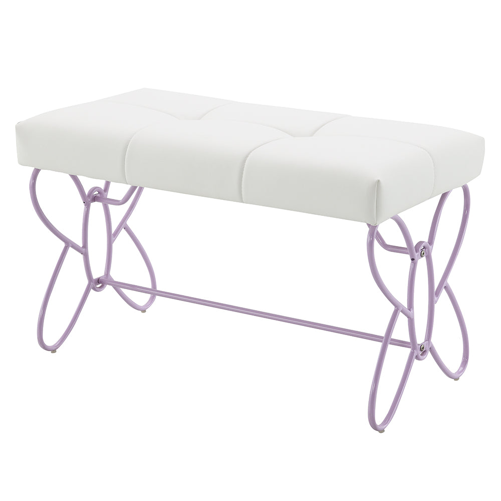 Priya II White & Light Purple Bench - Ornate Home