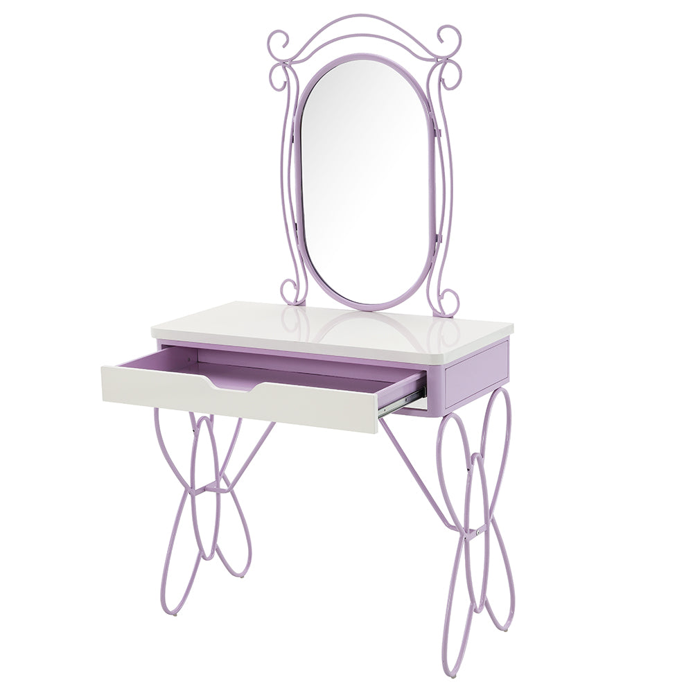 Priya II White & Light Purple Vanity Set - Ornate Home