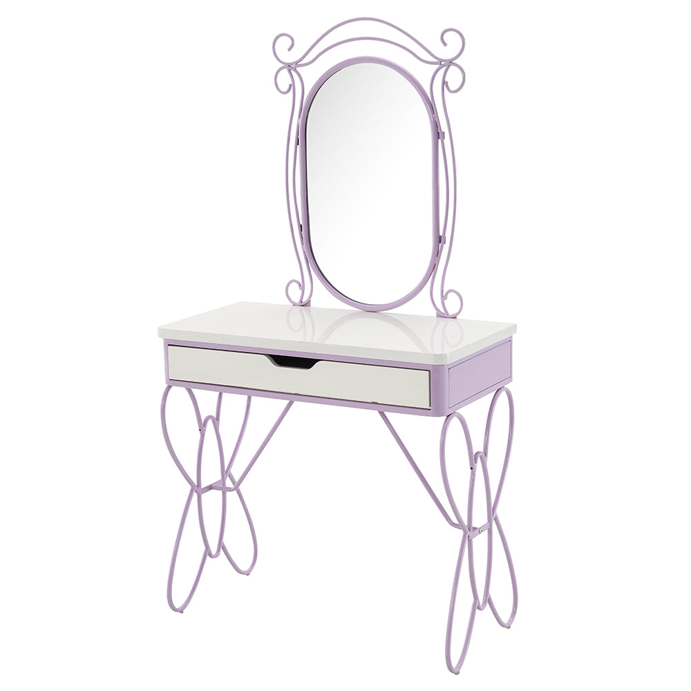 Priya II White & Light Purple Vanity Set - Ornate Home