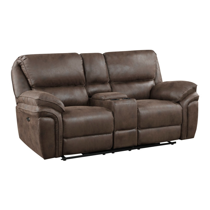 Proctor Brown Power Double Reclining Loveseat - Ornate Home