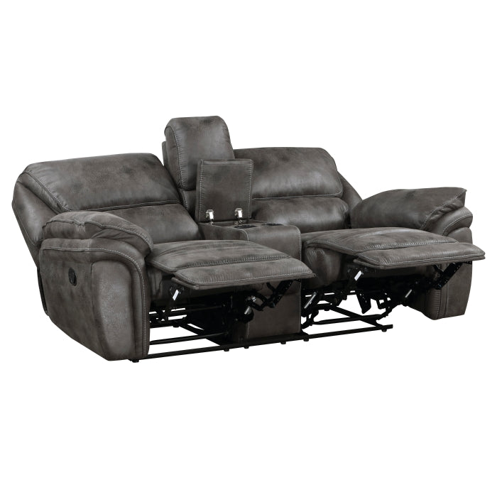 Proctor Gray Double Reclining Loveseat - Ornate Home