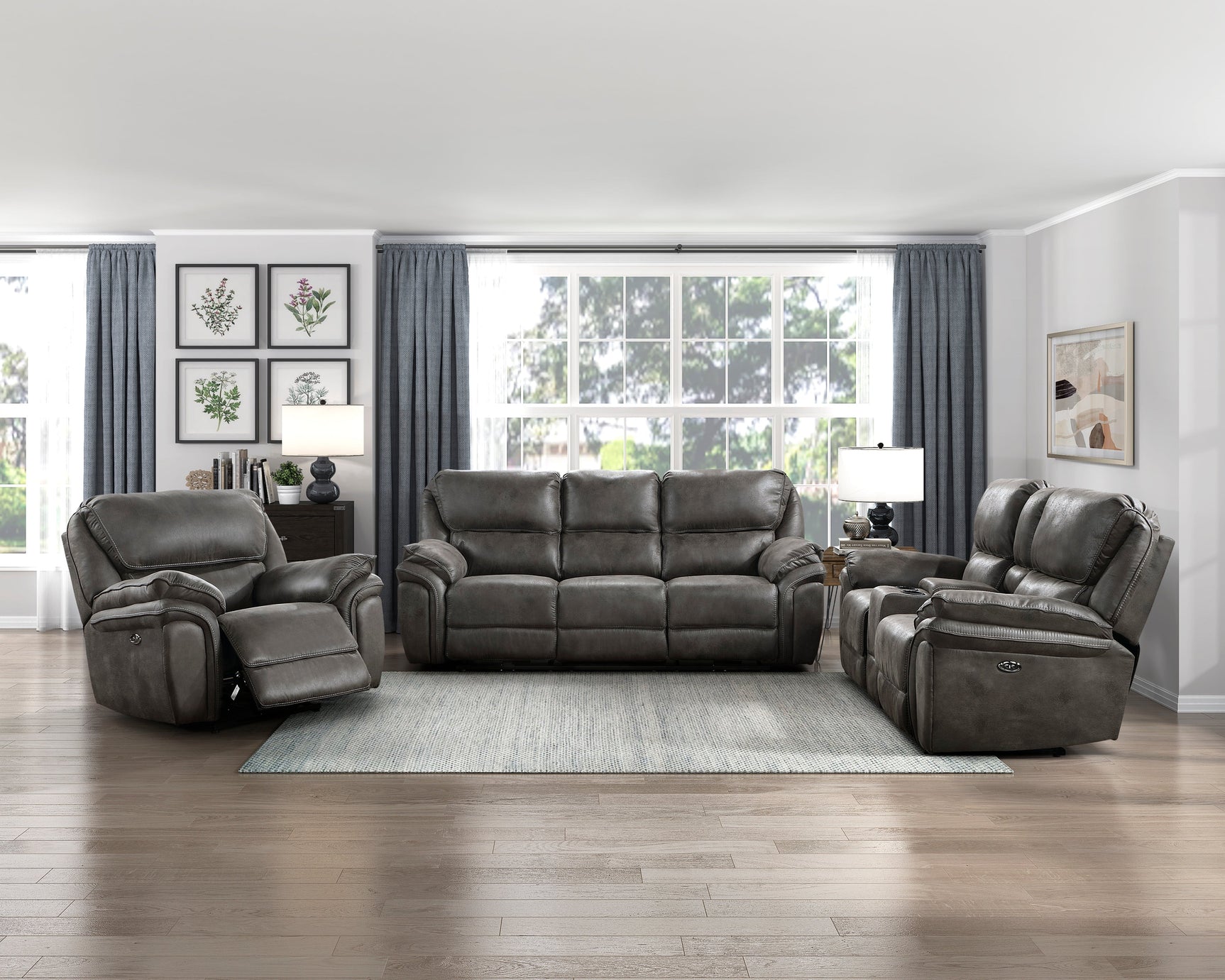 Proctor Gray Power Reclining Chair - Ornate Home