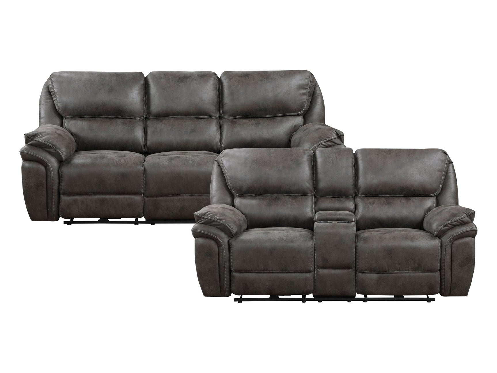 Proctor Gray Power Reclining Sofa and Loveseat - Ornate Home