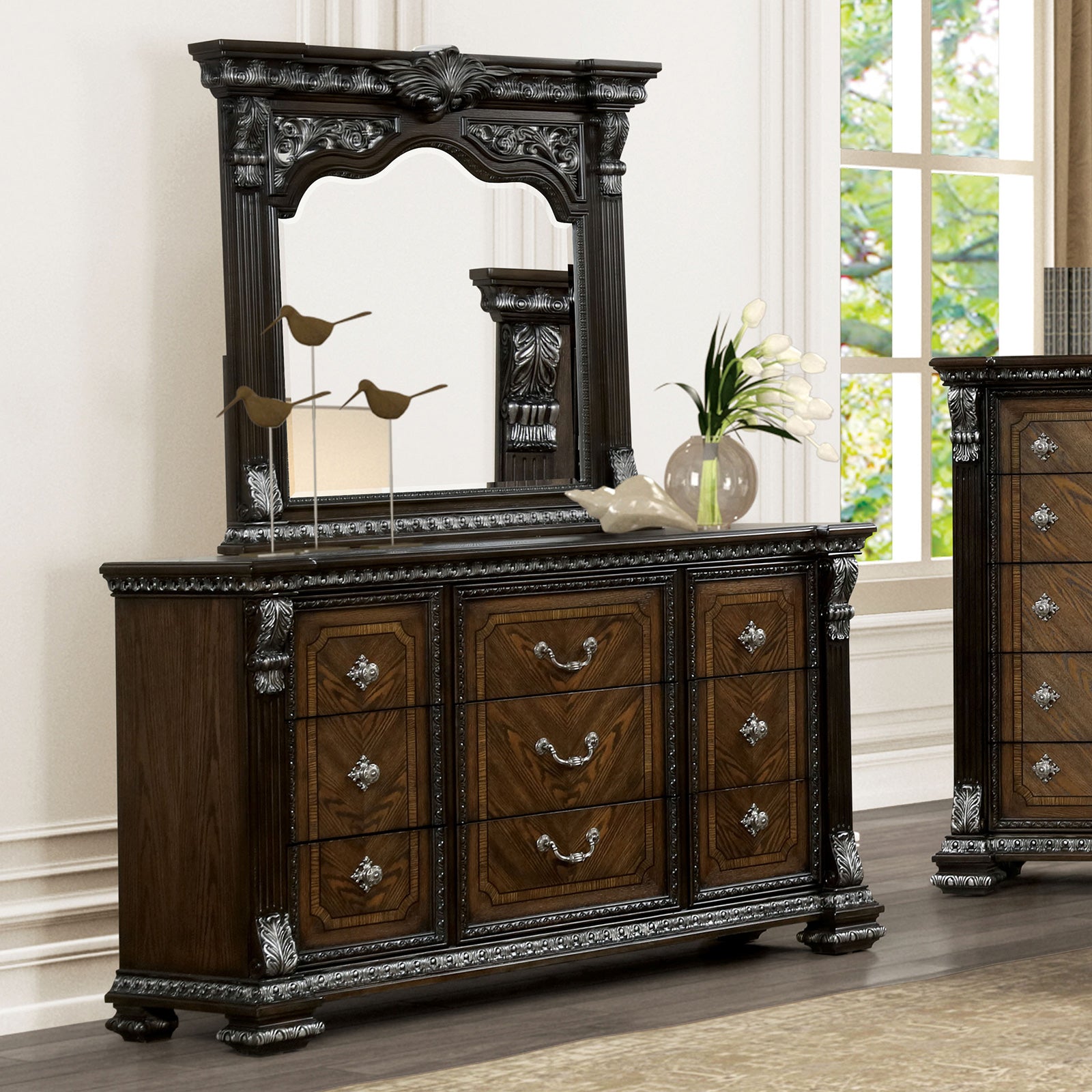 Promenade Espresso Queen 5 Piece Bedroom Set w/2 Nightstands - Ornate Home