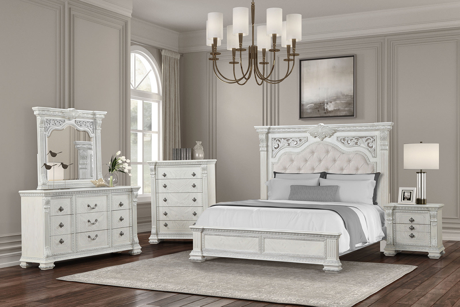 Promenade Wire Brushed White Chest - Ornate Home
