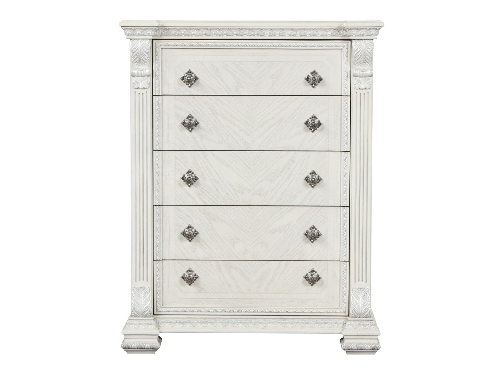 Promenade Wire Brushed White Chest - Ornate Home