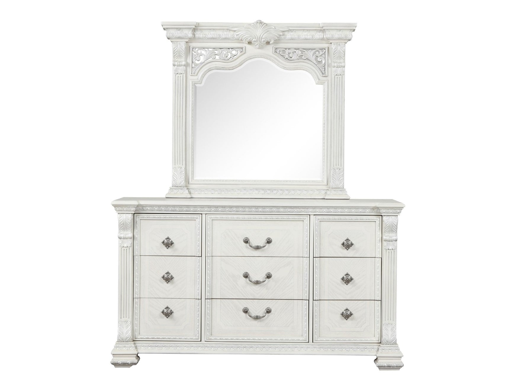 Promenade Wire Brushed White Dresser - Ornate Home