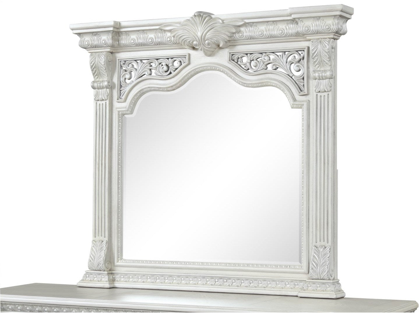 Promenade Wire Brushed White Mirror - Ornate Home