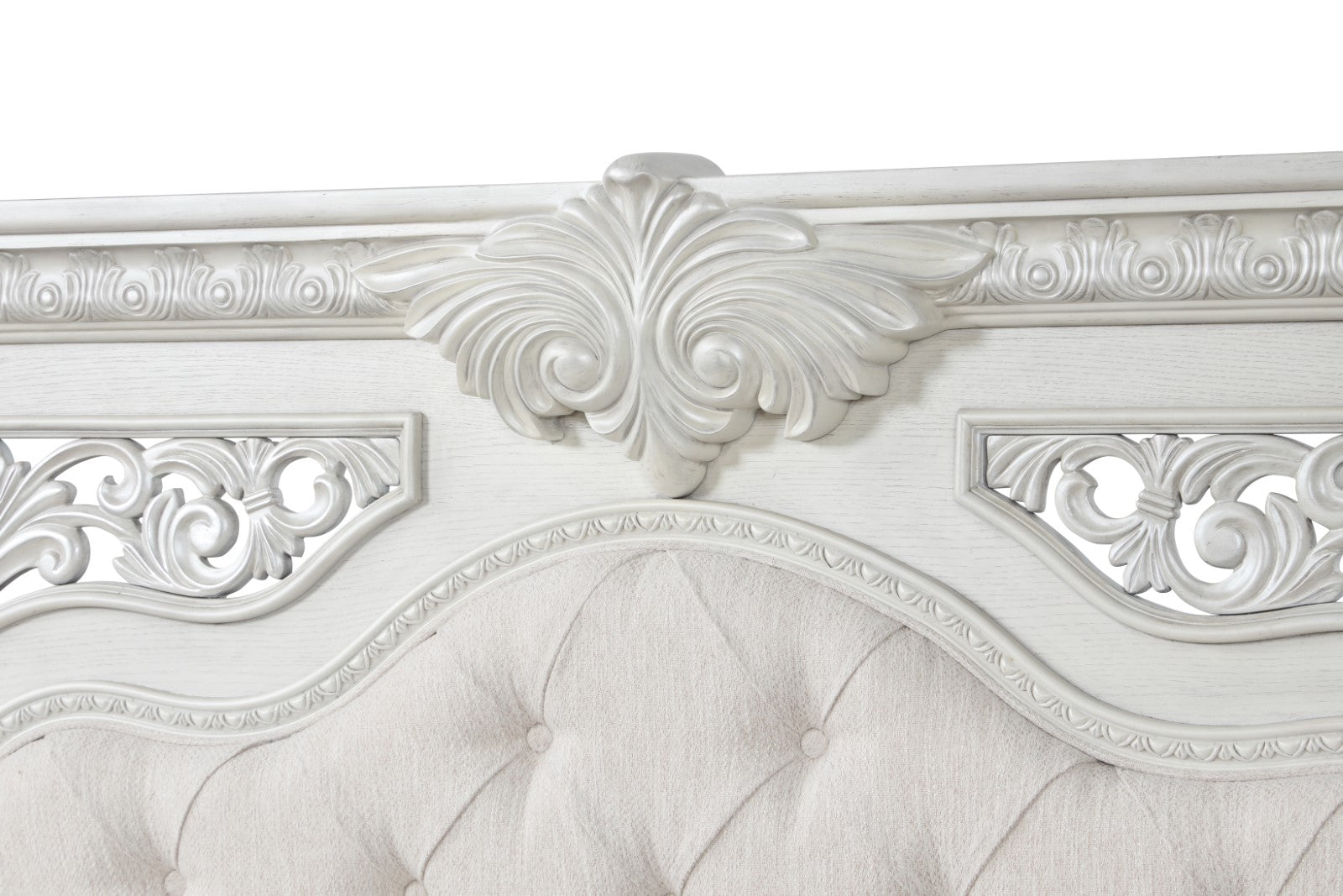 Promenade Wire Brushed White Queen 4 Piece Bedroom Set - Ornate Home