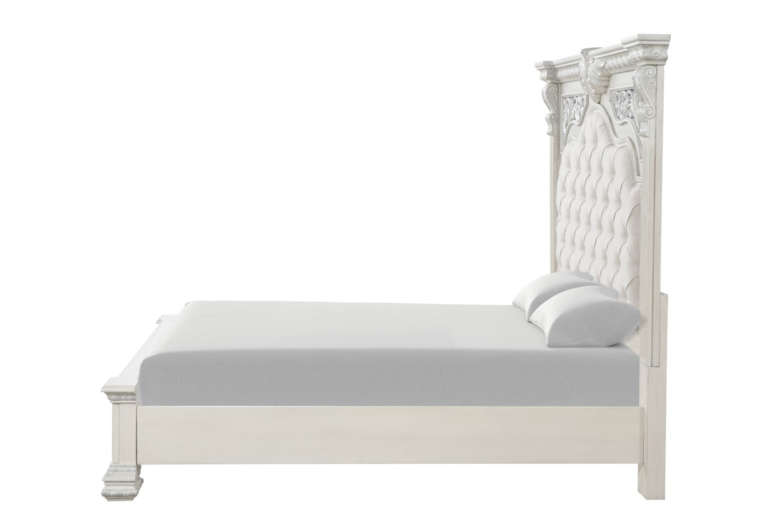 Promenade Wire Brushed White Queen Bed - Ornate Home