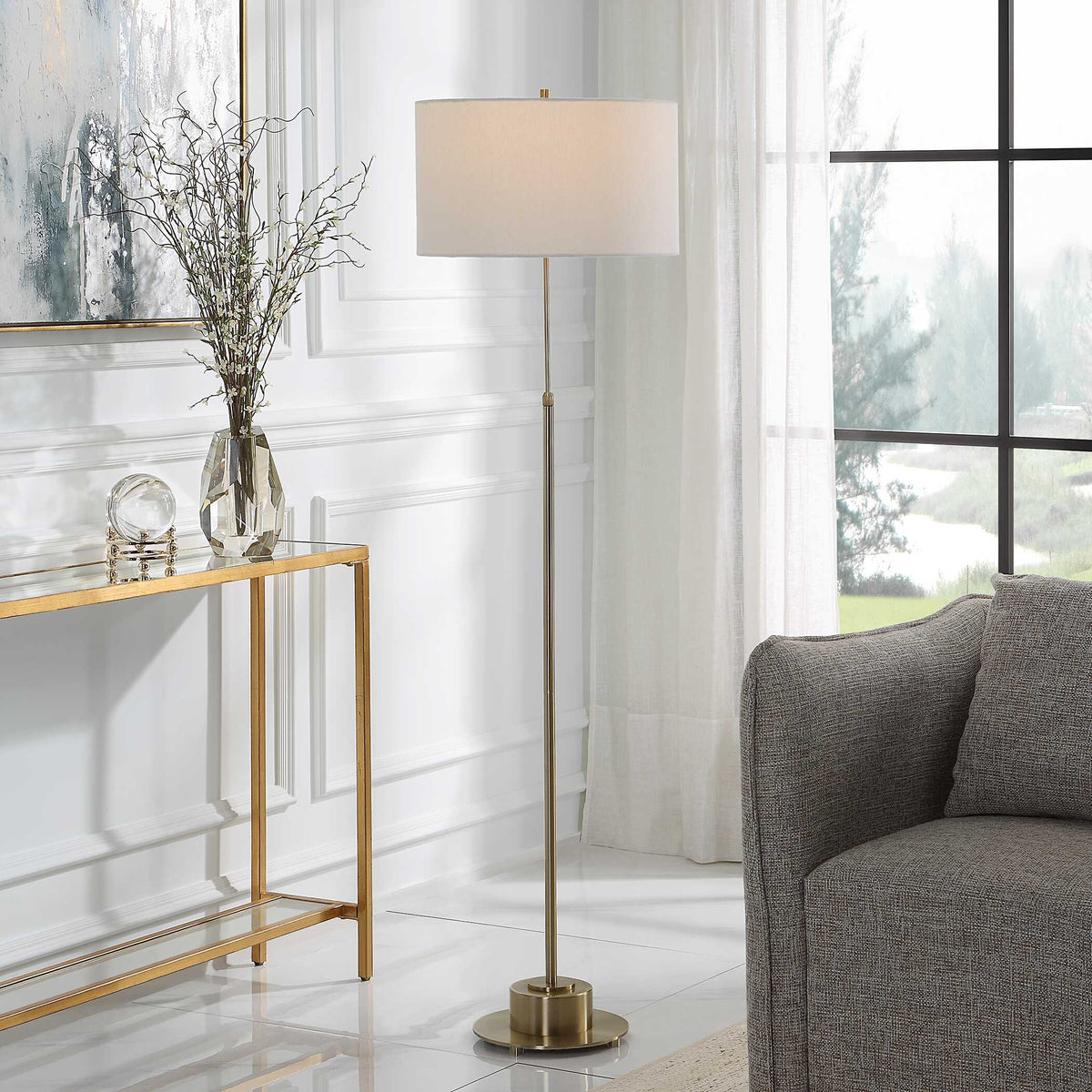 Prominence Brass Floor Lamp - Ornate Home