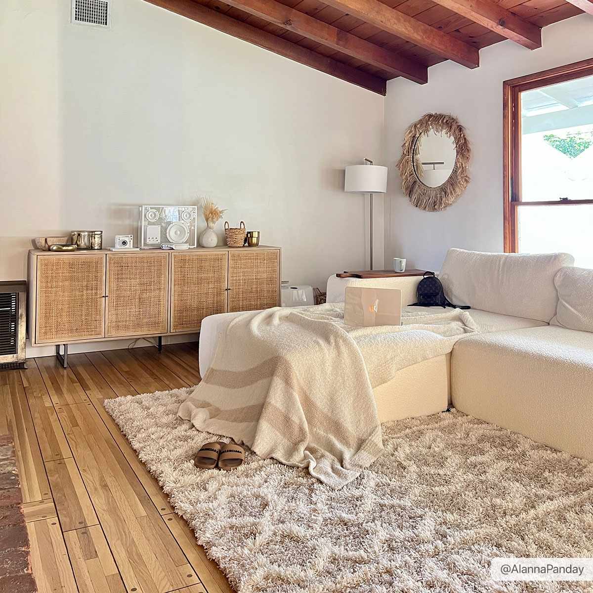 Prompton Cream Plush Area Rug - Ornate Home