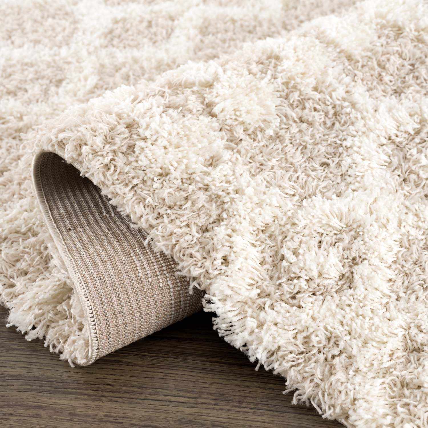 Prompton Cream Plush Area Rug - Ornate Home