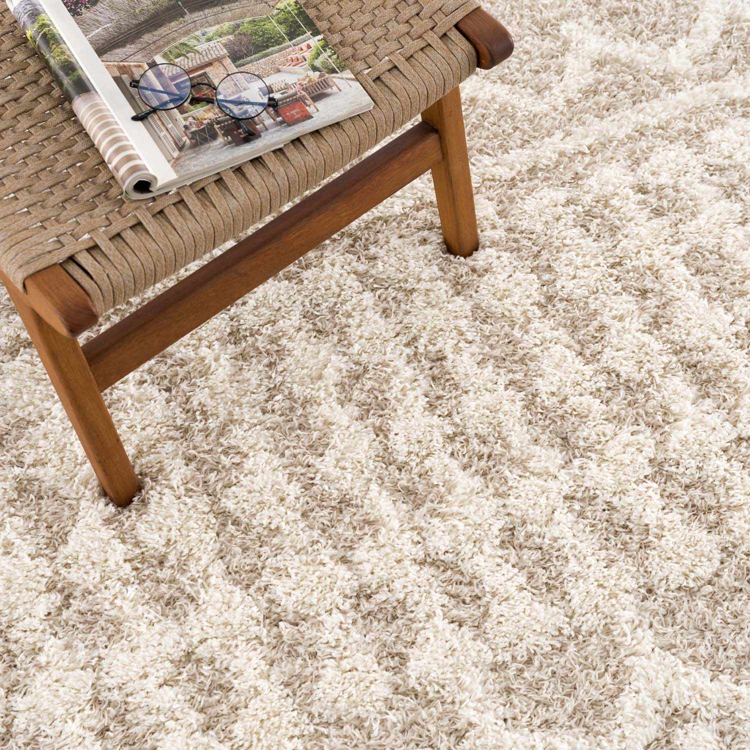 Prompton Cream Plush Area Rug - Ornate Home