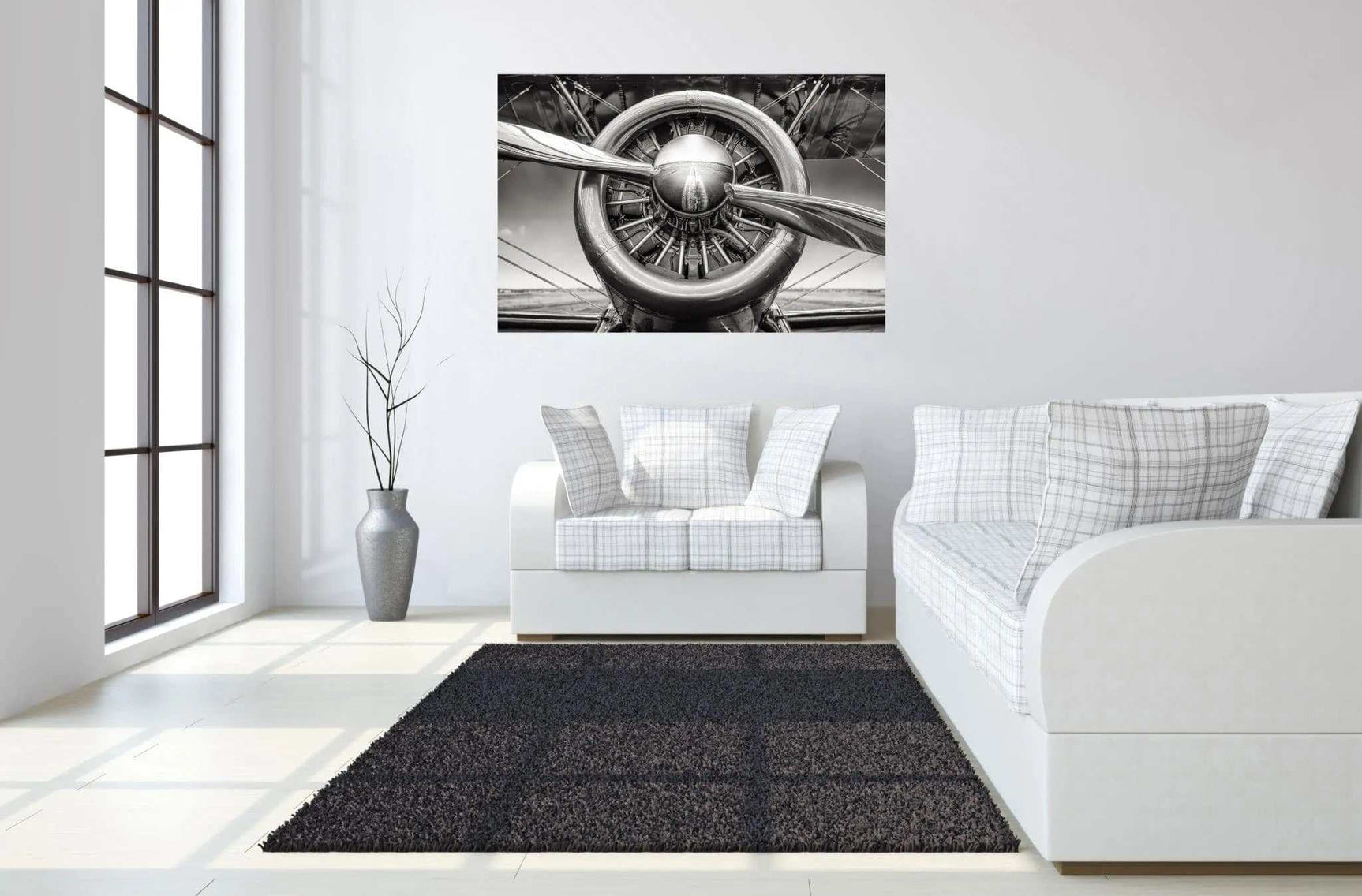 Propeller 2 Tempered Glass w / Foil Wall Art - Ornate Home