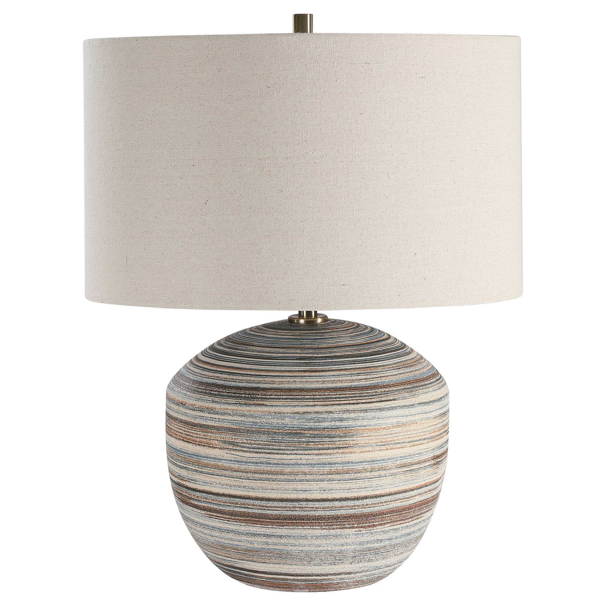 Prospect Blue/Brown/White Striped Accent Lamp - Ornate Home