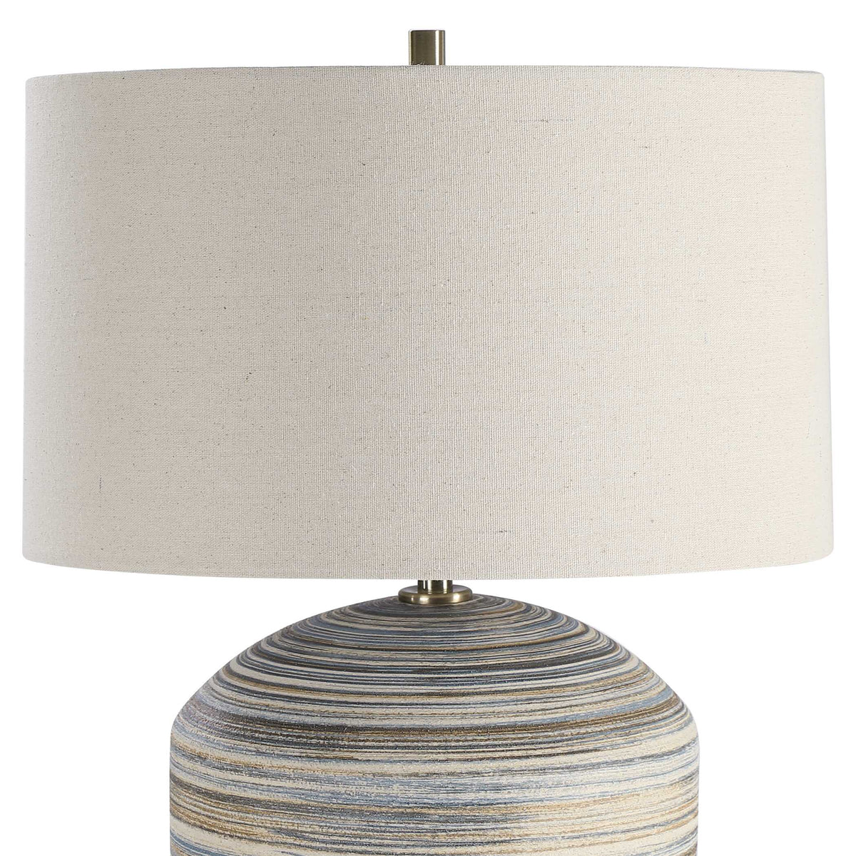 Prospect Blue/Brown/White Striped Accent Lamp - Ornate Home