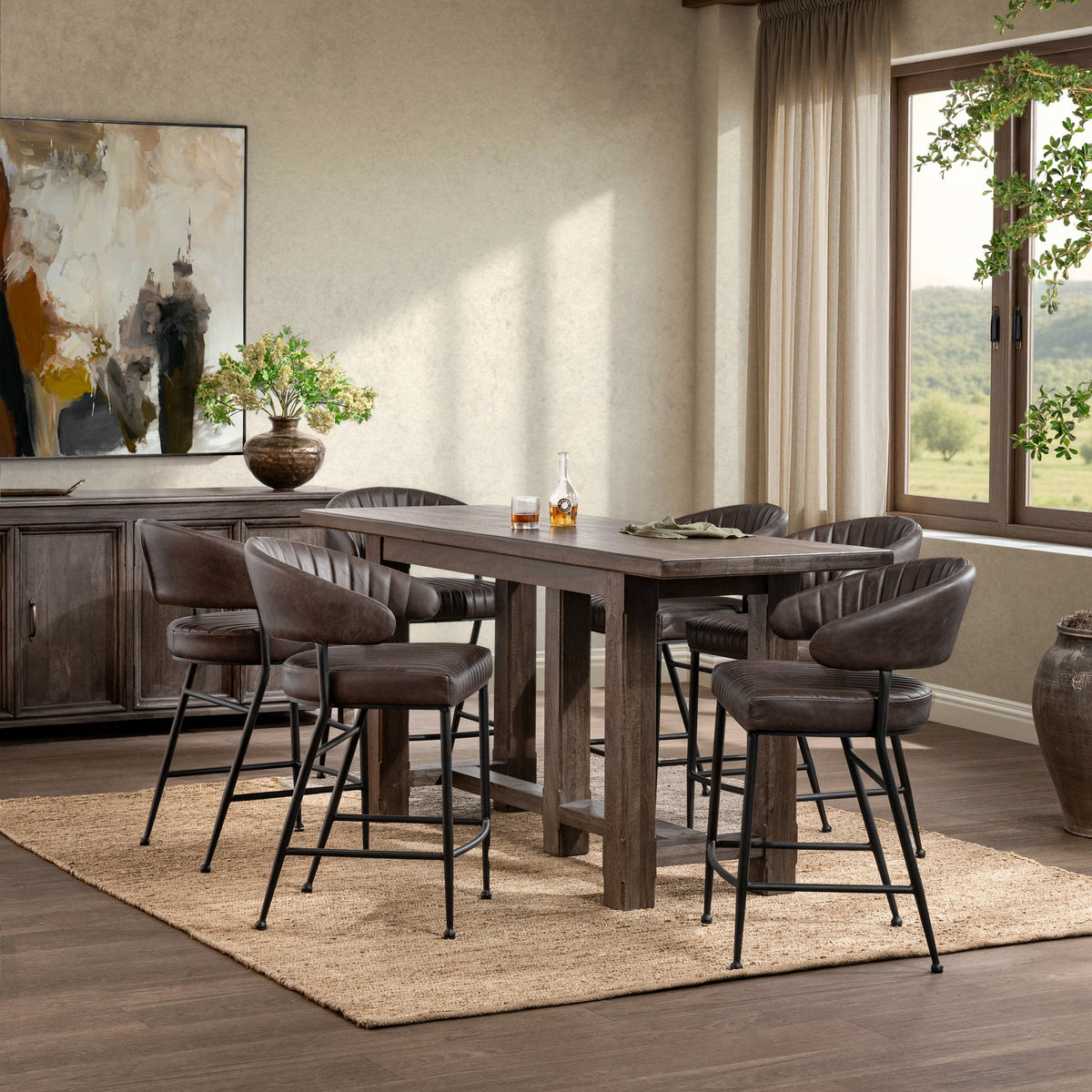Provence Cocoa Brown 84" Rectangular Counter Table