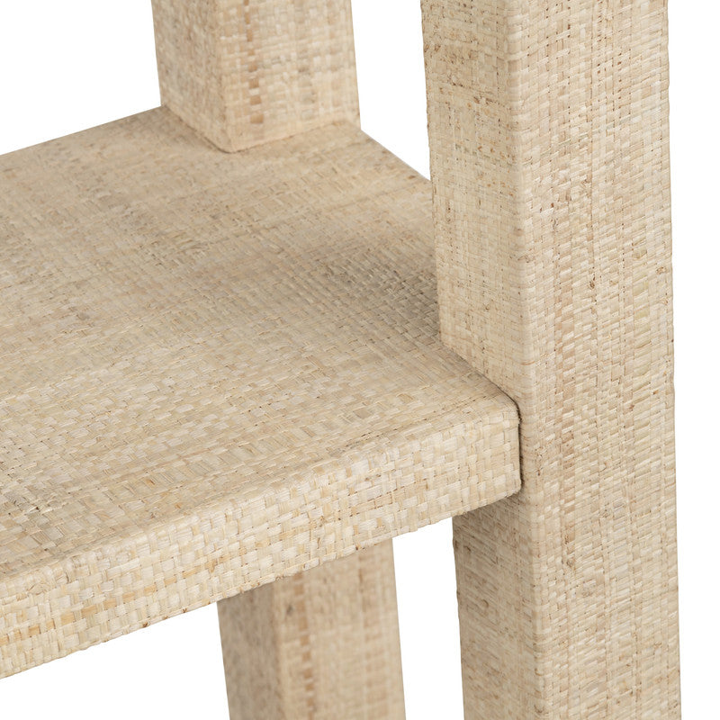 Providence Tan 4 Shelf Rafia Etagere - Ornate Home