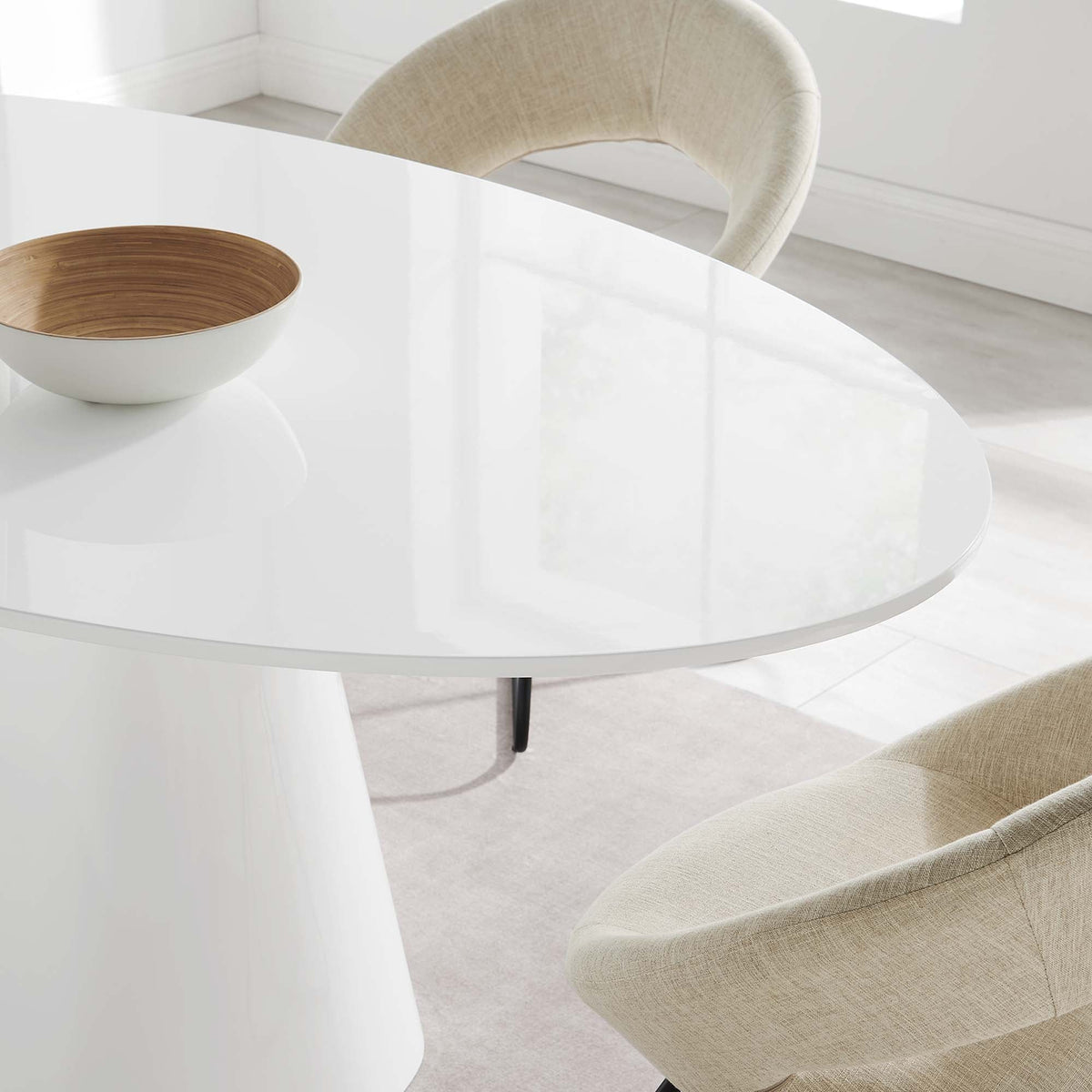 Provision White 75" Oval Dining Table - Ornate Home