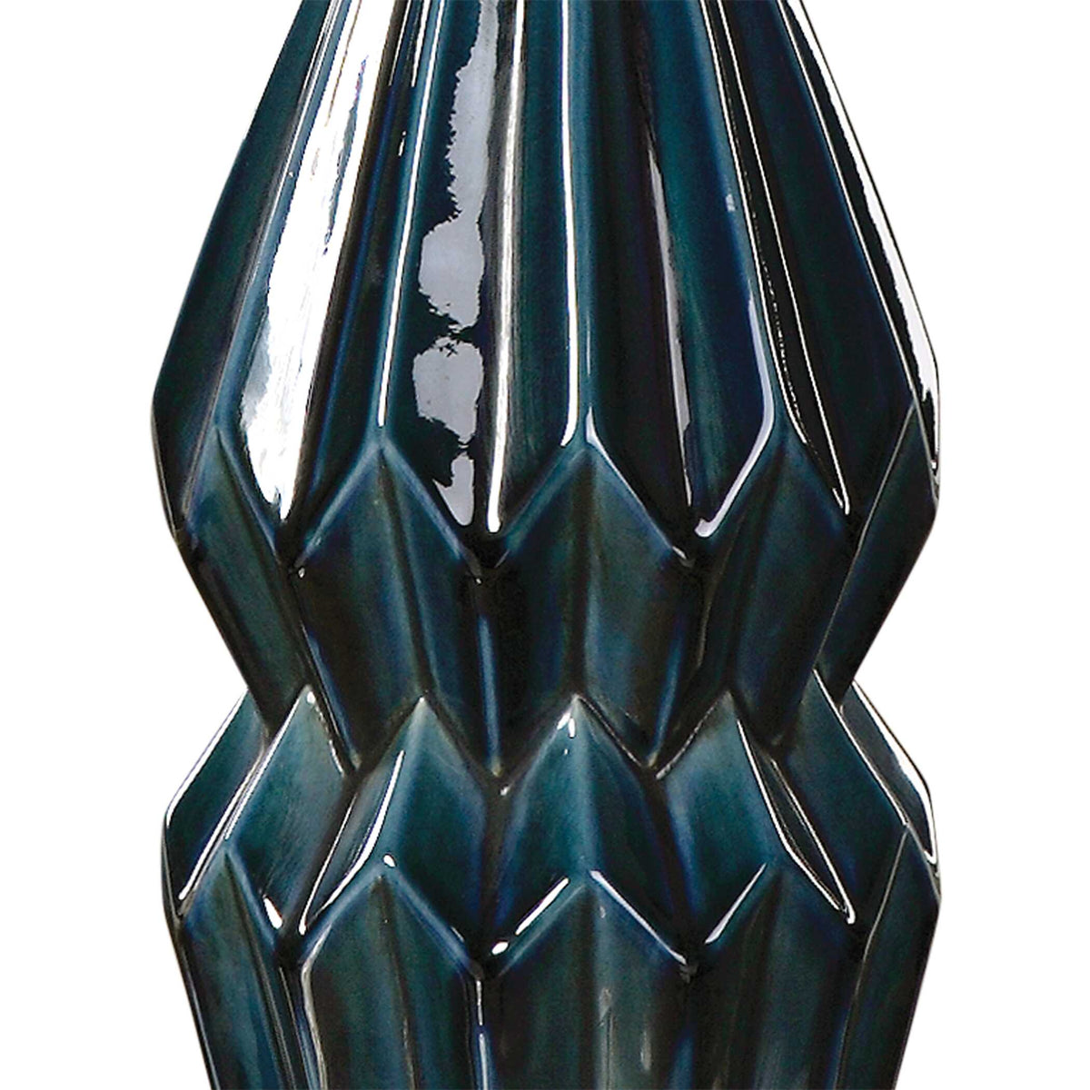 Prussian Blue Ceramic Lamp - Ornate Home