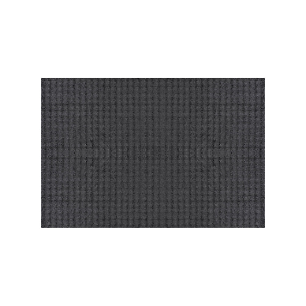 Puff Dark Gray Checkered Ultra Soft Plush Non Slip Washable Area Rugs - Ornate Home