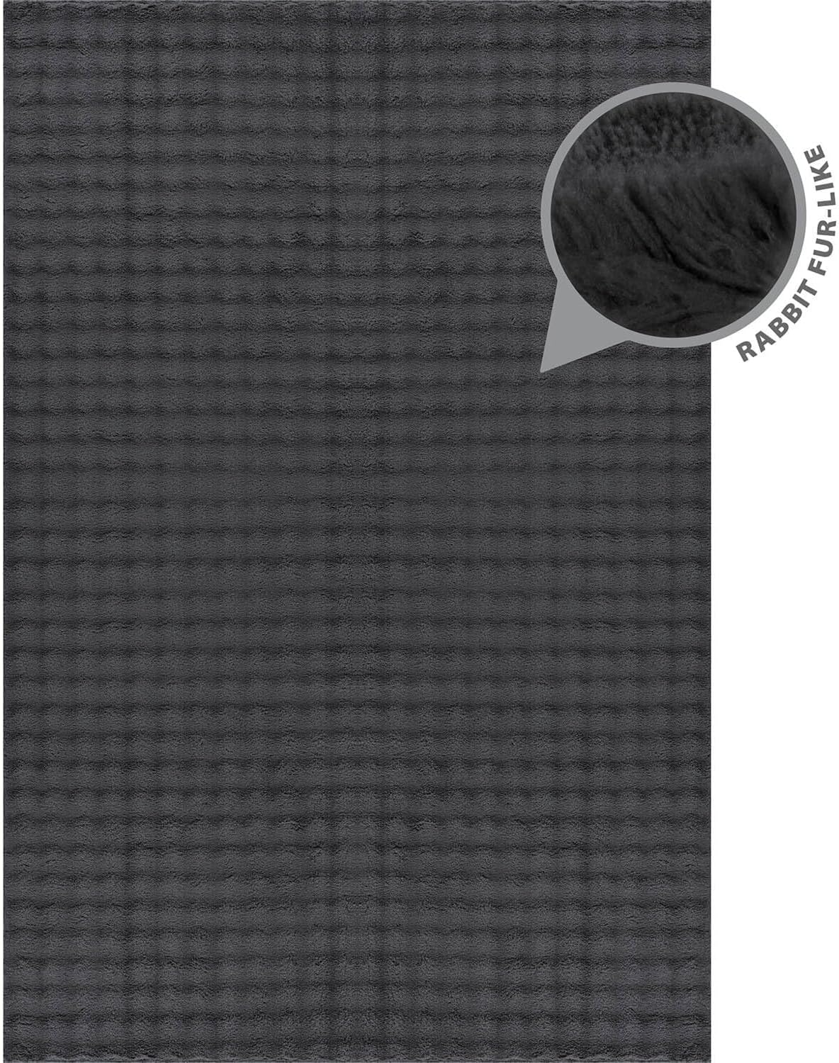 Puff Dark Gray Checkered Ultra Soft Plush Non Slip Washable Area Rugs - Ornate Home