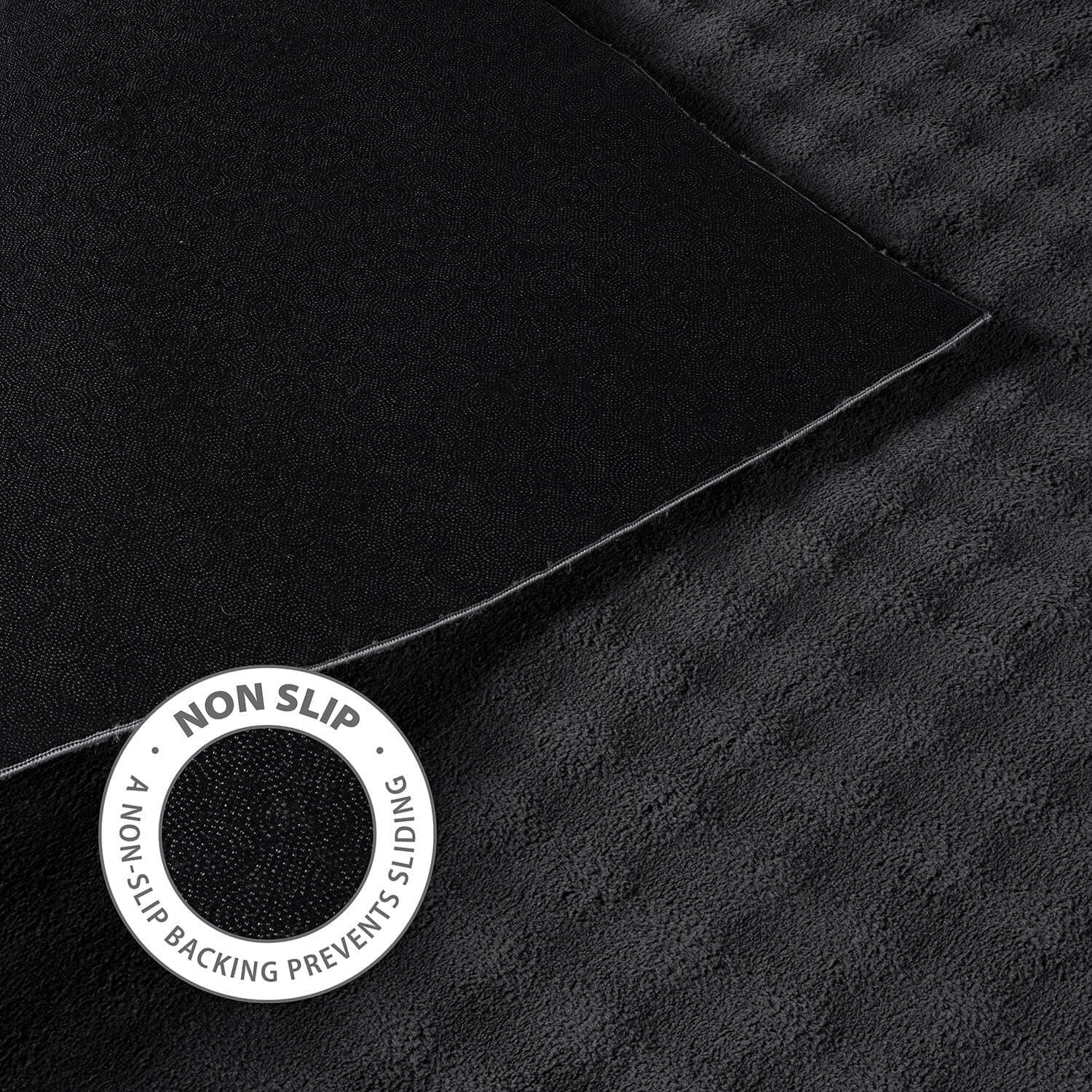 Puff Dark Gray Checkered Ultra Soft Plush Non Slip Washable Area Rugs - Ornate Home