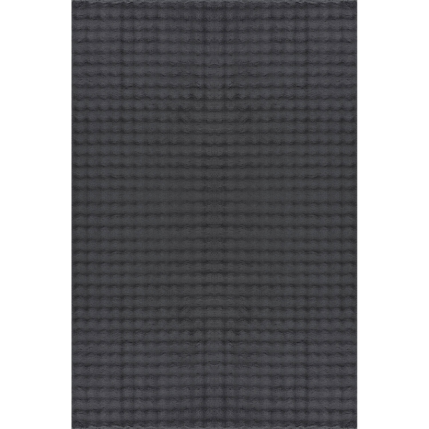 Puff Dark Gray Checkered Ultra Soft Plush Non Slip Washable Area Rugs - Ornate Home