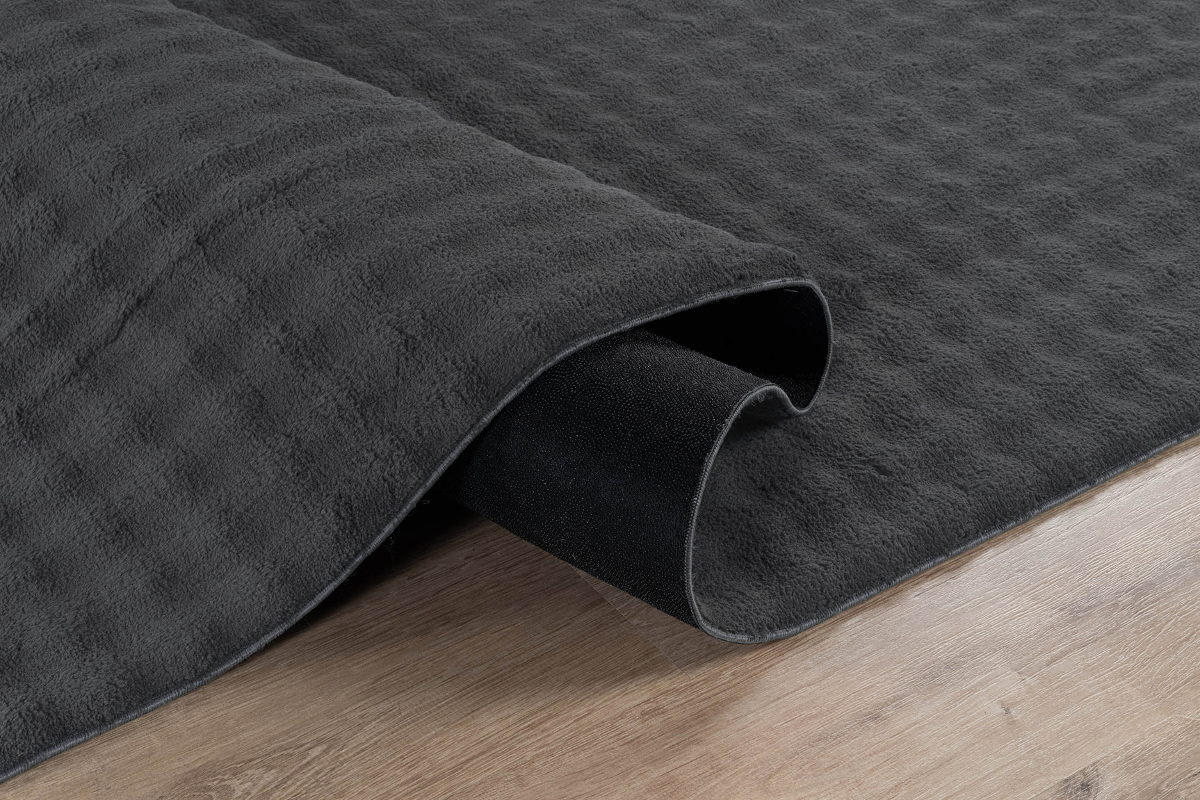 Puff Dark Gray Checkered Ultra Soft Plush Non Slip Washable Area Rugs - Ornate Home