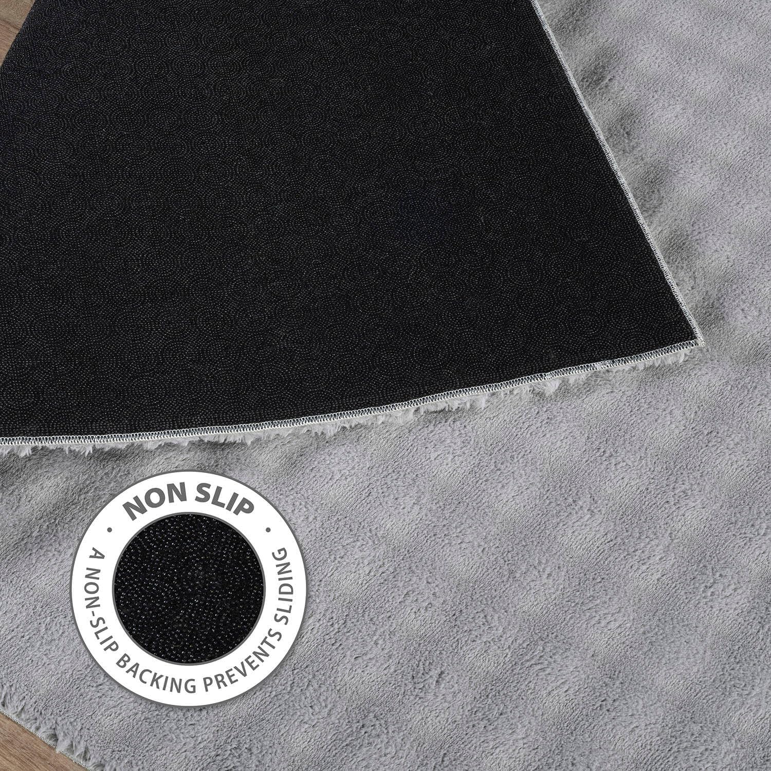 Puff Gray Checkered Ultra Soft Plush Non Slip Washable Area Rugs - Ornate Home