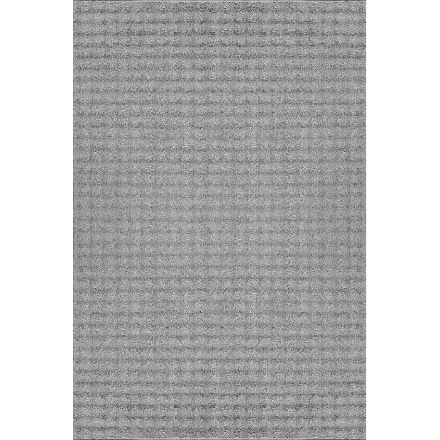 Puff Gray Checkered Ultra Soft Plush Non Slip Washable Area Rugs - Ornate Home