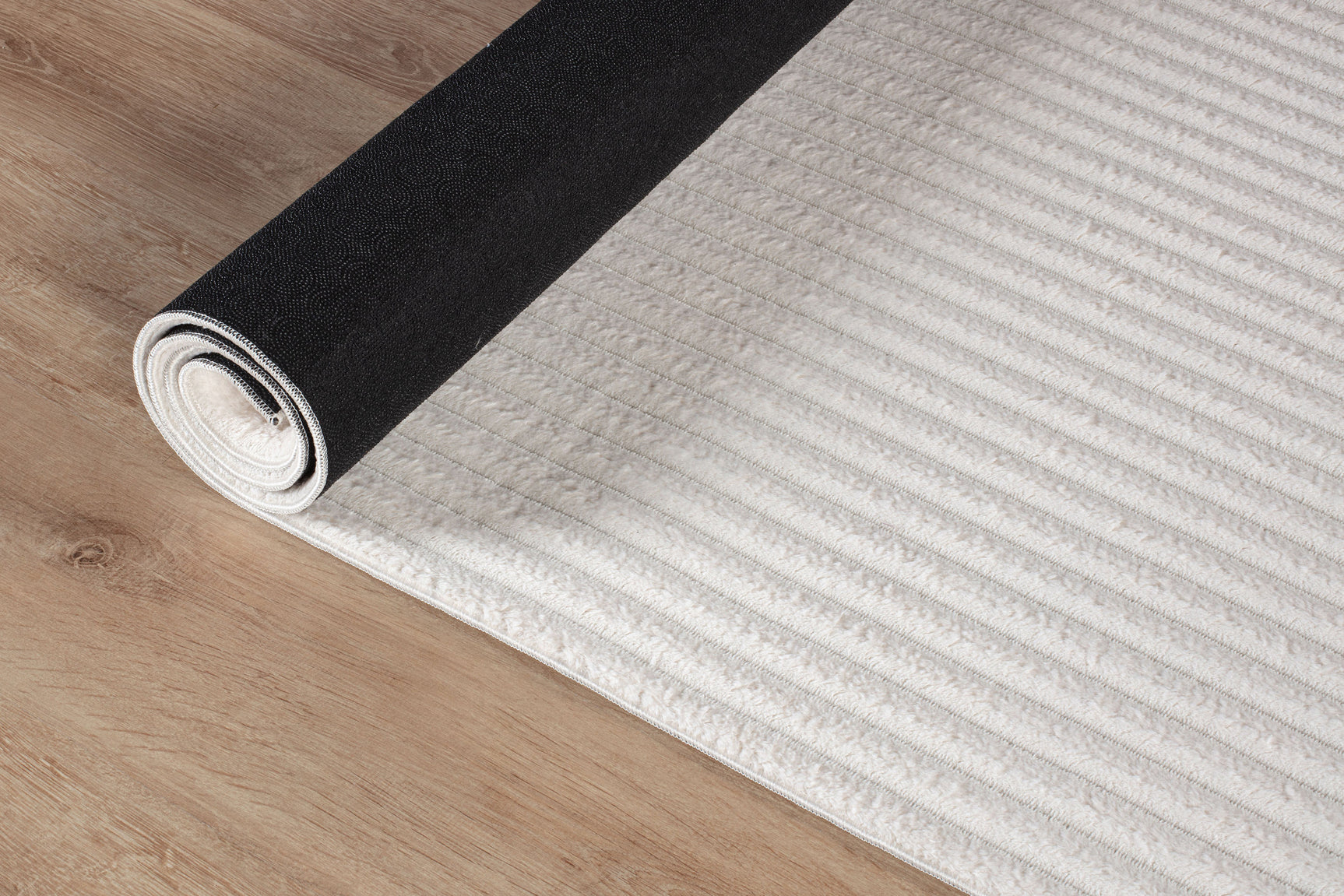 Puff White Ribbed Ultra Soft Plush Non Slip Washable Area Rugs - Ornate Home