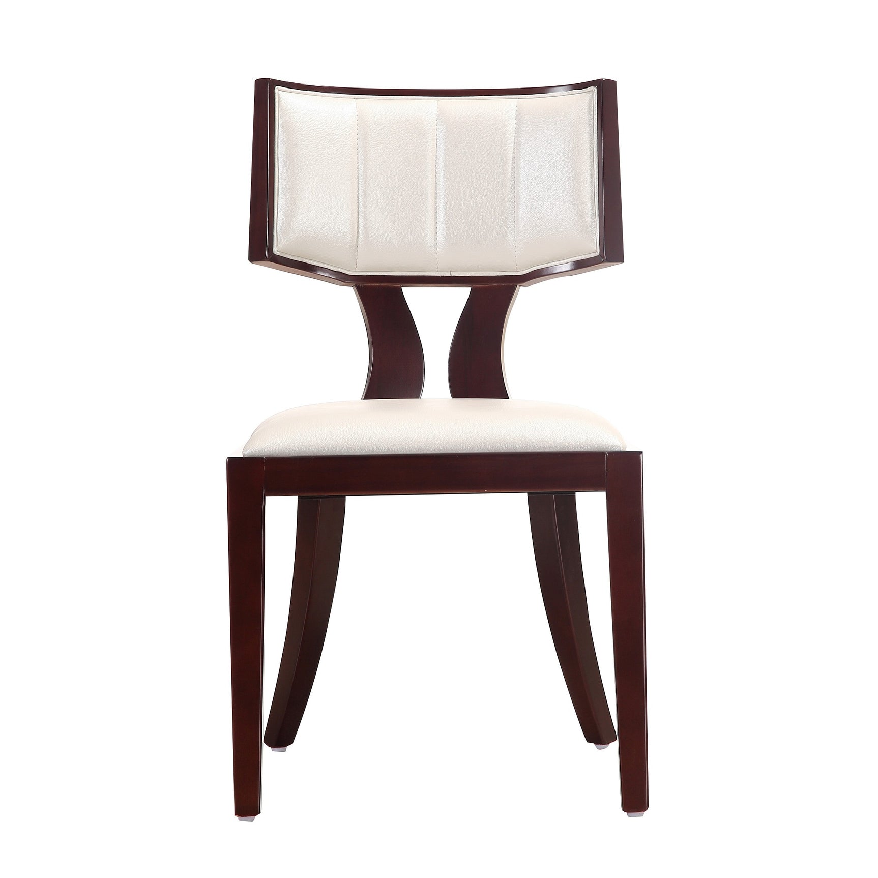 Pulitzer Dining Chair (Set of Two) in Pearl White and Walnut - Ornate Home