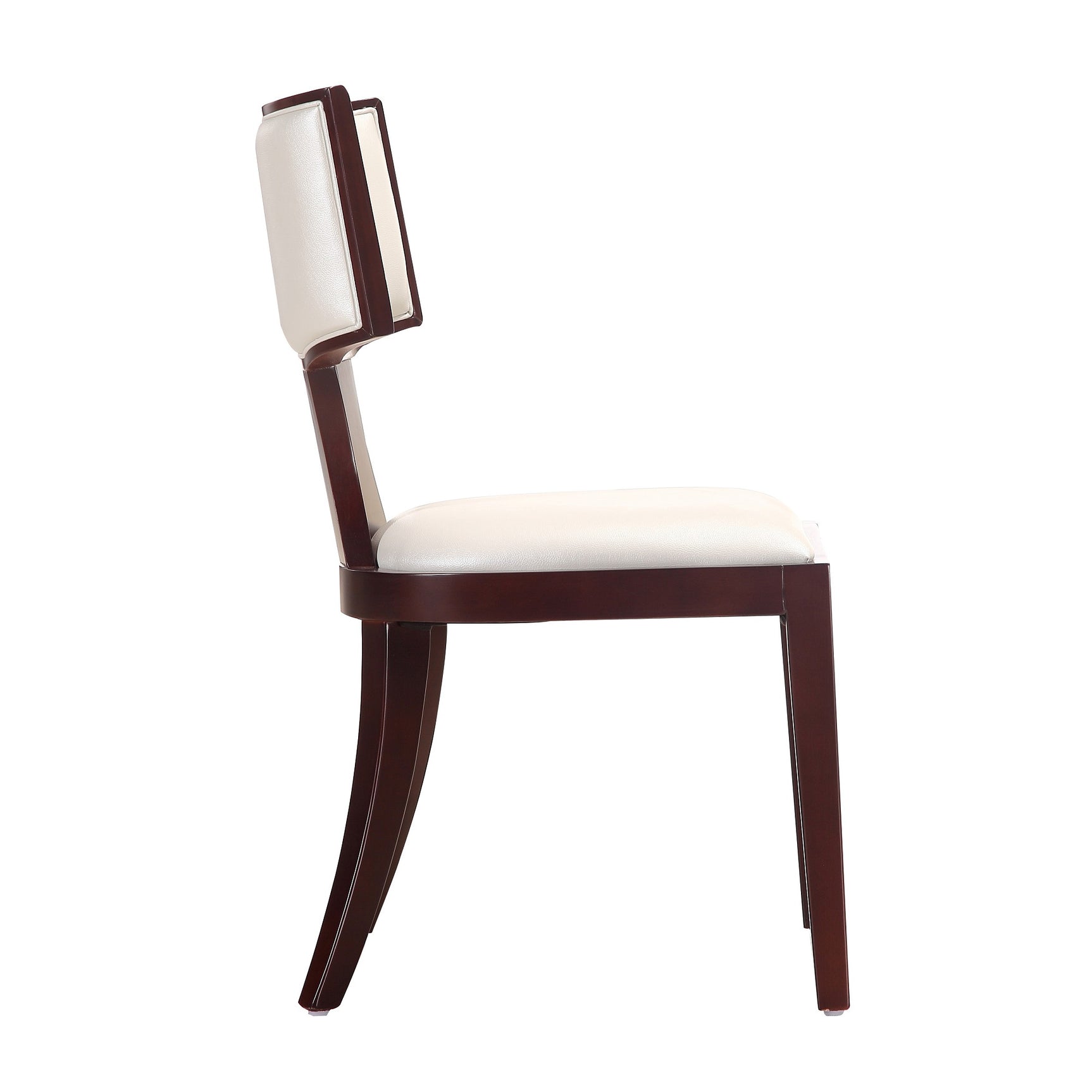 Pulitzer Dining Chair (Set of Two) in Pearl White and Walnut - Ornate Home