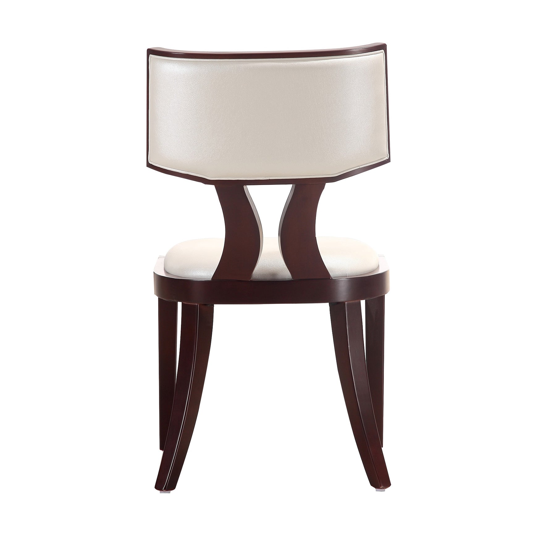 Pulitzer Dining Chair (Set of Two) in Pearl White and Walnut - Ornate Home