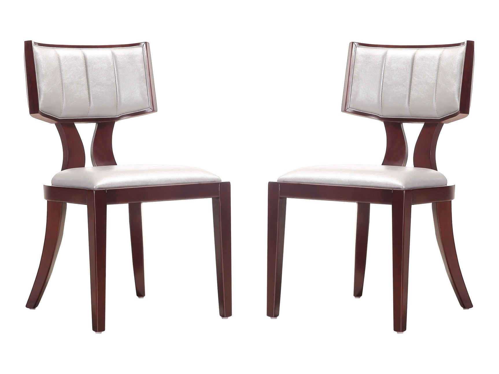 Pulitzer Dining Chair (Set of Two) in Silver and Walnut - Ornate Home