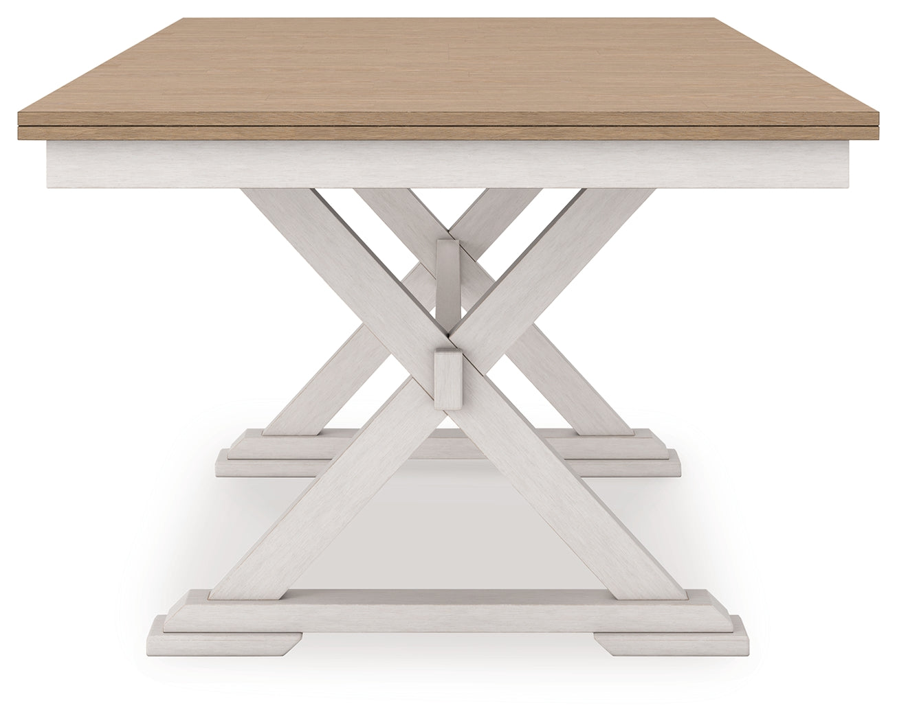 Purlaney Antique White/Natural Extension Dining Table, 4 Chairs and Bench - Ornate Home