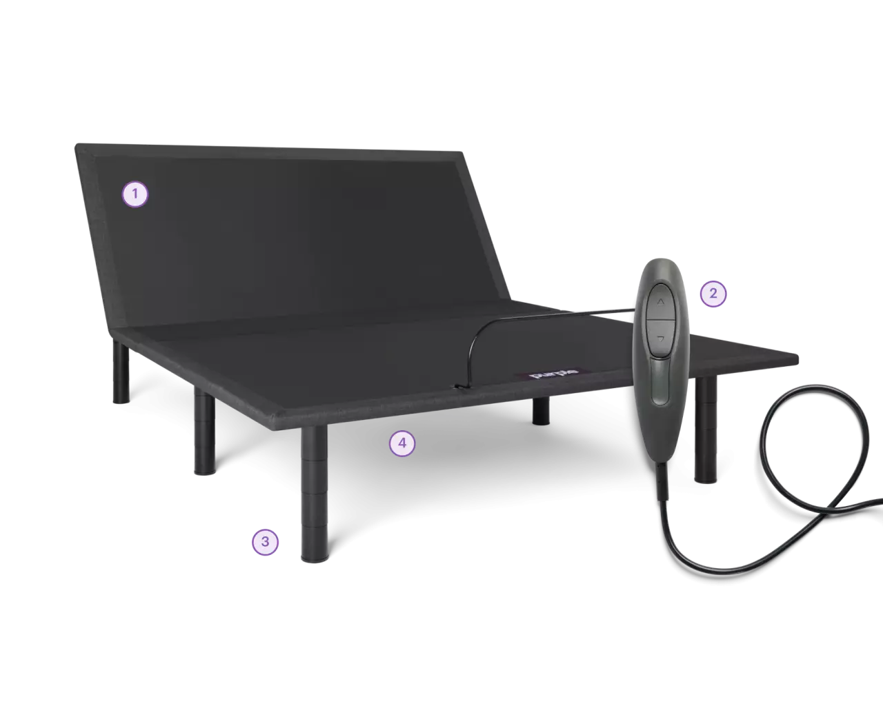 Purple Charcoal Cal King Adjustable Base Bed Frame - Ornate Home