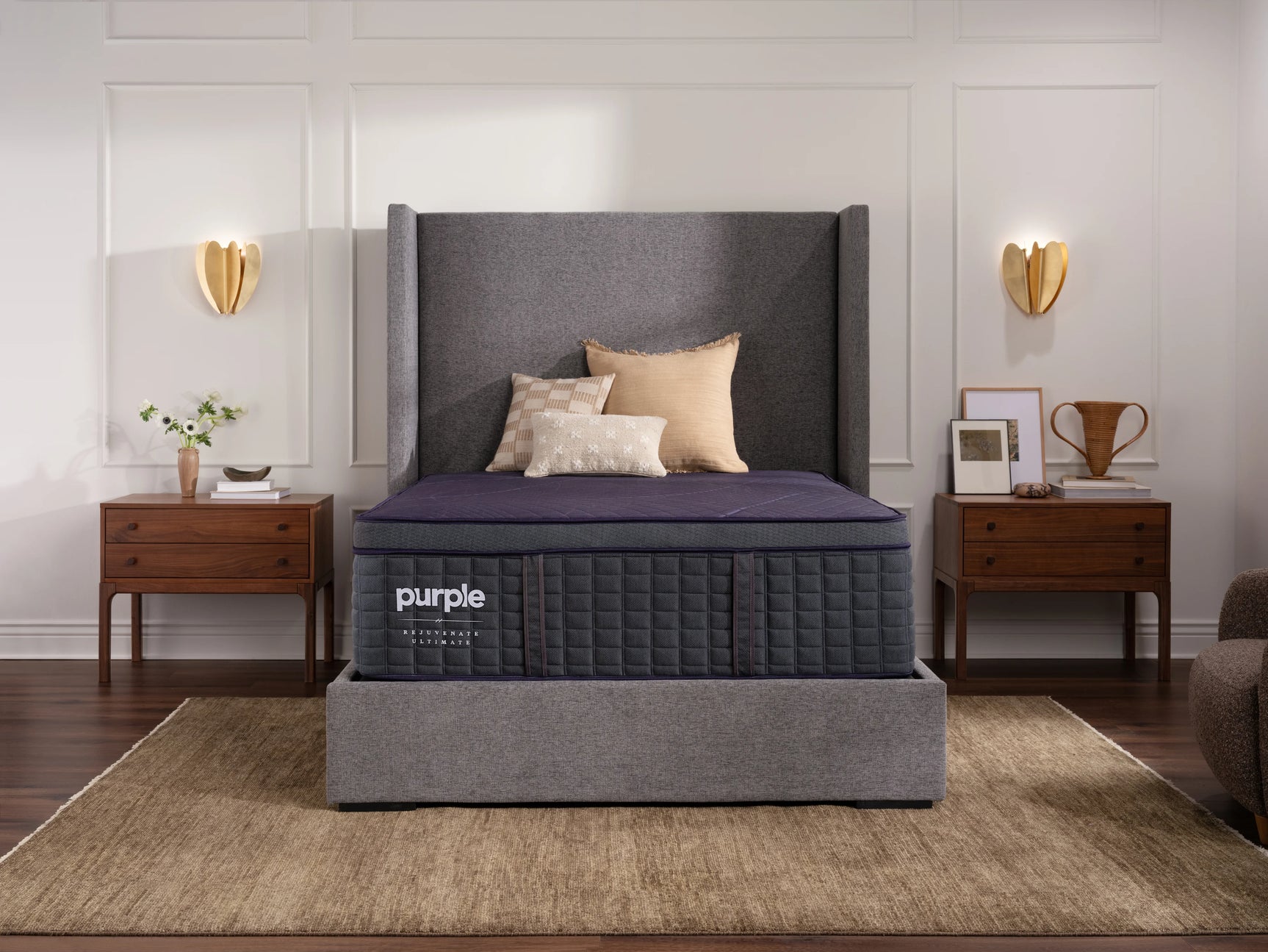 Purple Rejuvenate Ultimate Hybrid Plush Dark Purple Cal King Mattress - Ornate Home
