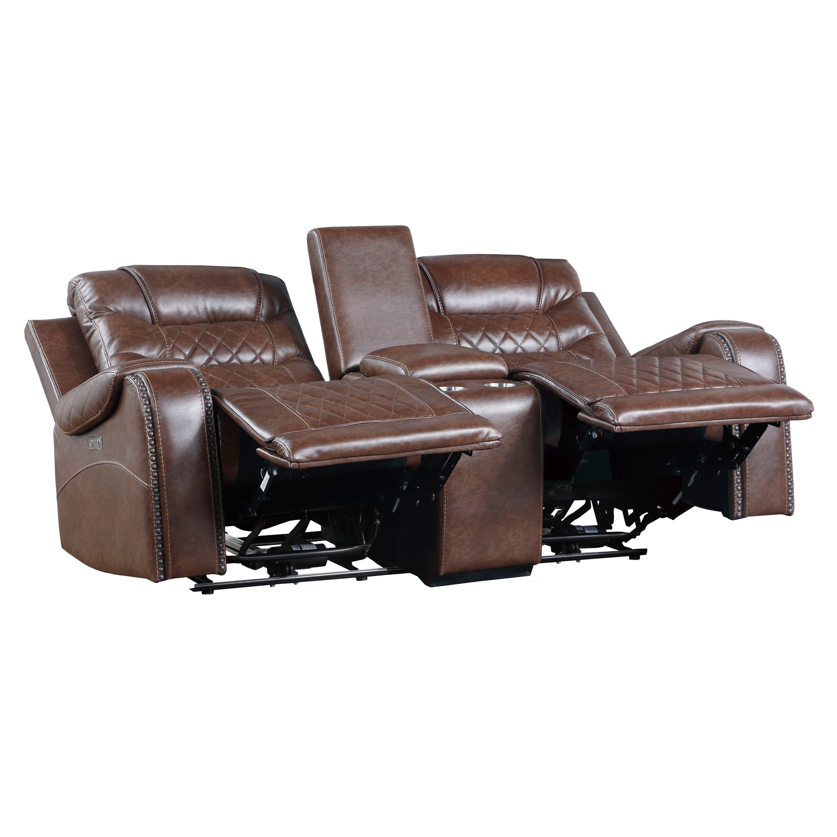 Putnam Brown Power Double Reclining Loveseat - Ornate Home